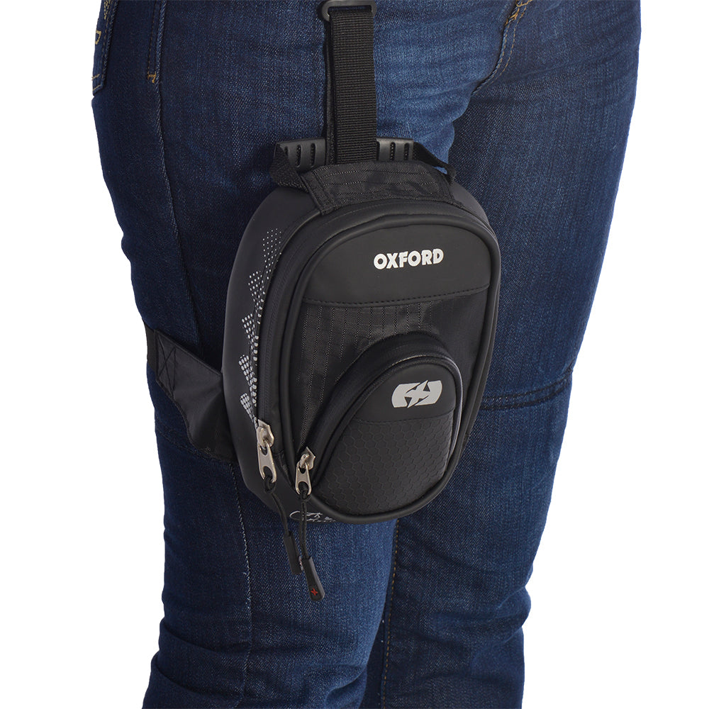 Oxford OL239 L1R Motorcycle Motorbike Luggage Leg Bag 1L Black