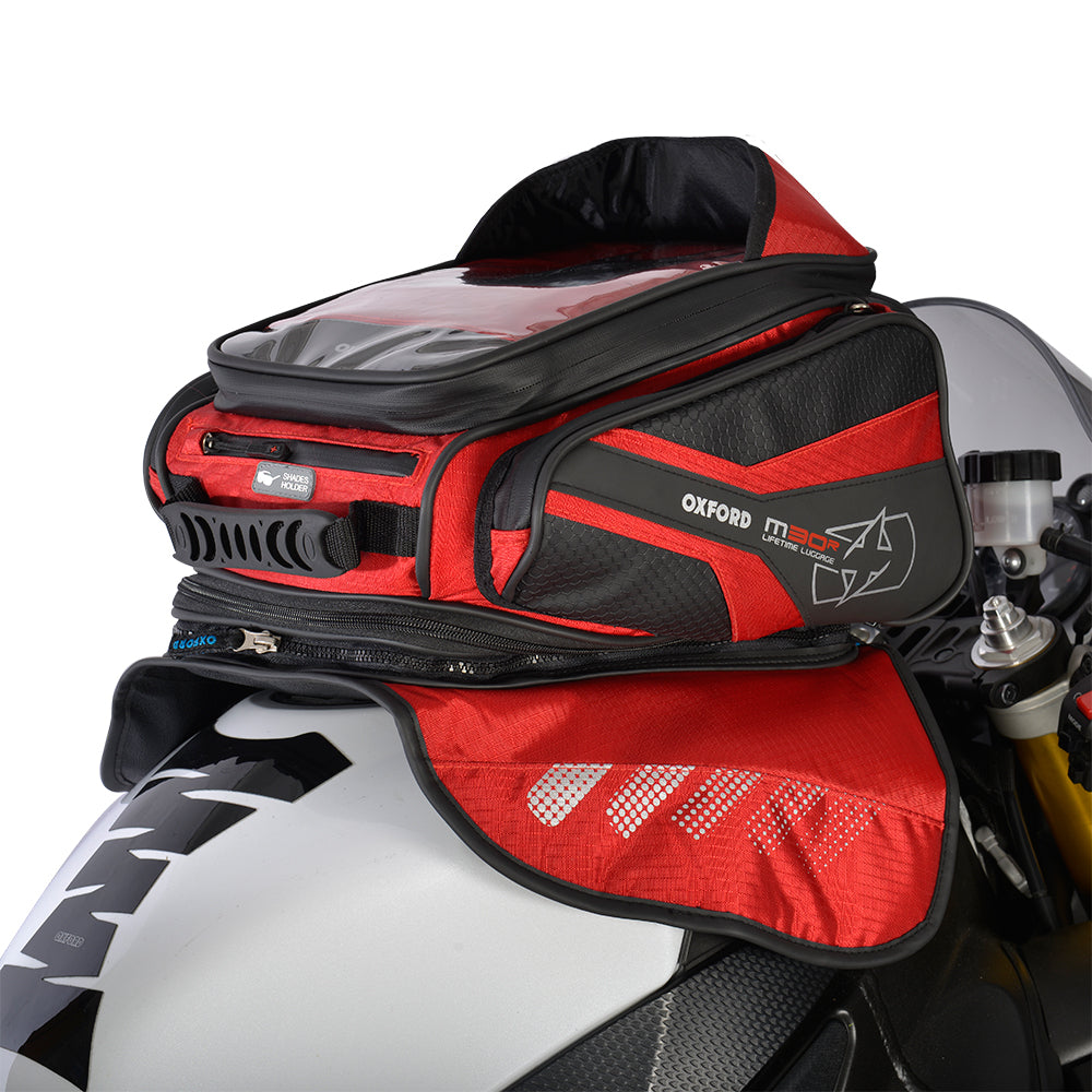 Oxford Luggage M30R Quick Release Motorcycle Motorbike Magnetic Tank Bag 30L Red