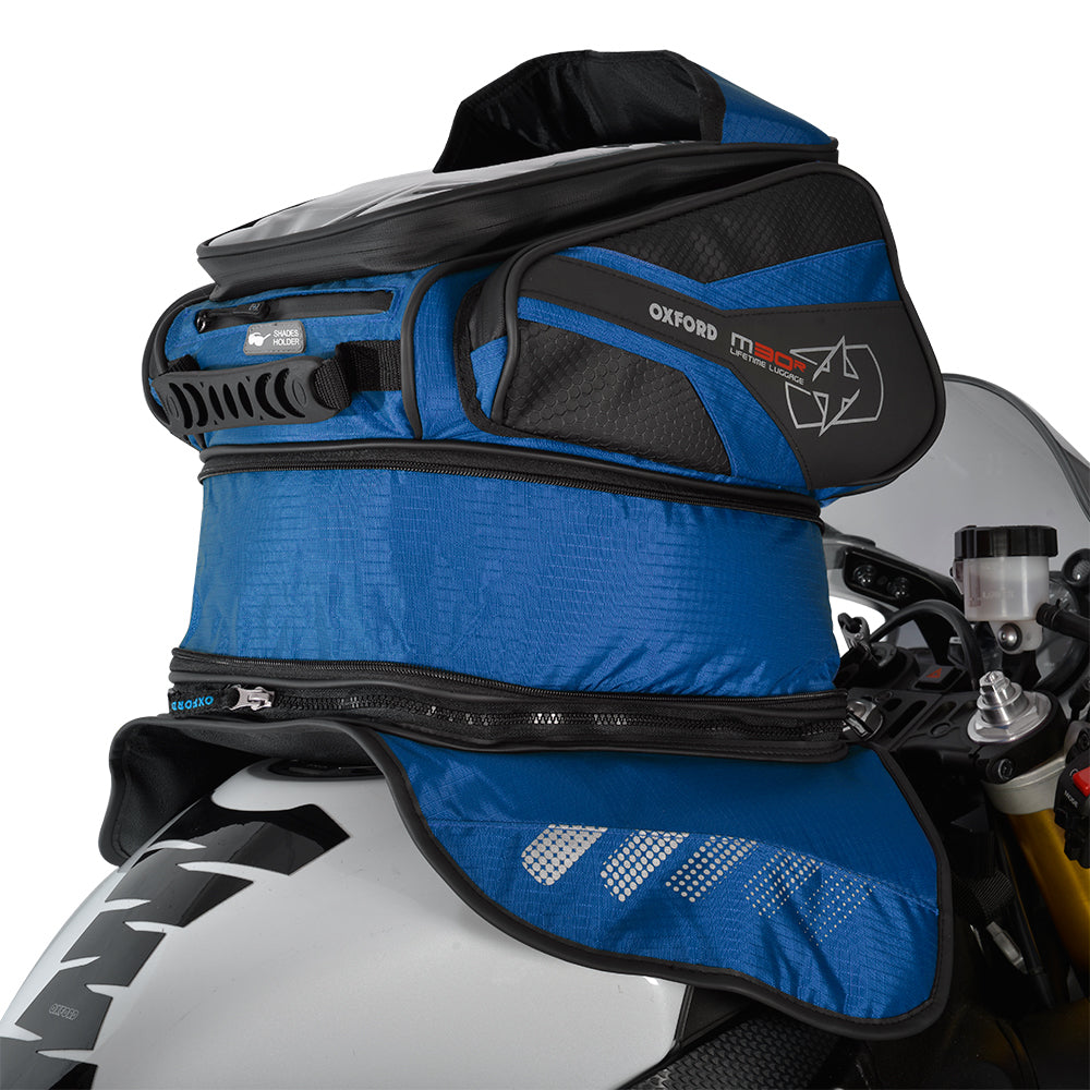Oxford Luggage M30R Quick Release Motorcycle Motorbike Magnetic Tank Bag 30L Blue
