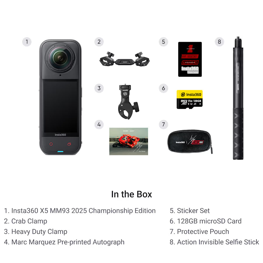 Insta360 X5 Action Camera MM93 Motorcycle Championship Edition Bundle