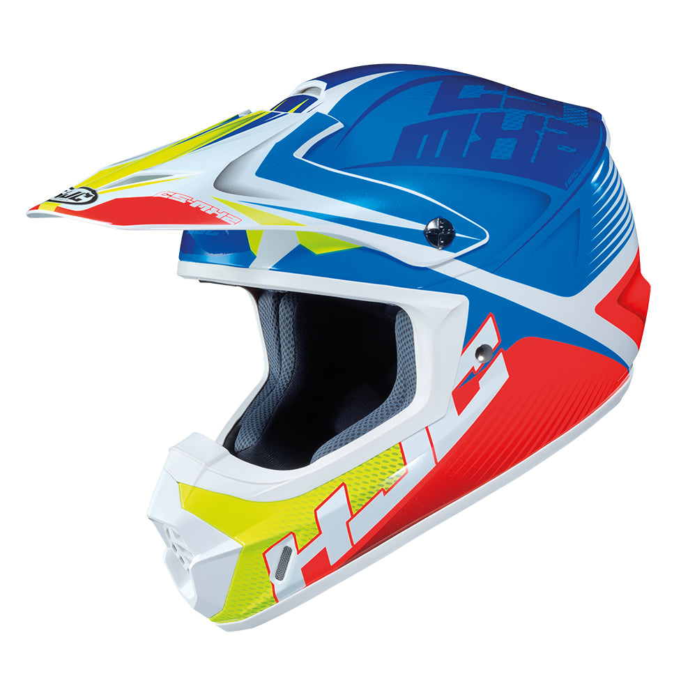 HJC CS-MX II Ellusion MC23 Blue White & Fluo MX Motorcycle Helmet Offroad Motocross