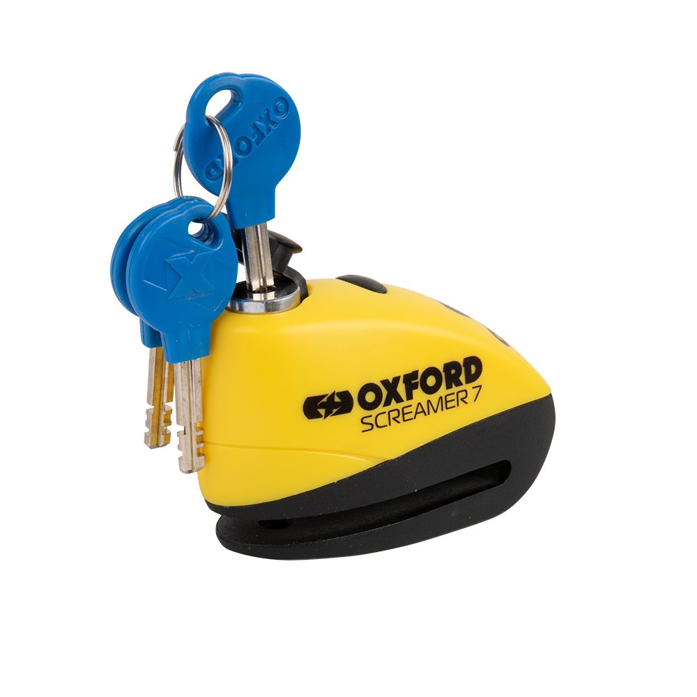 Oxford LK290 Screamer 7 Motorcycle Alarm Disc Lock 100dB Yellow