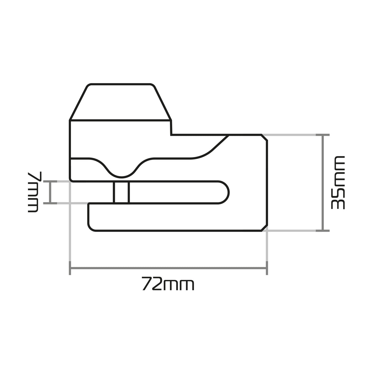 Oxford LK292 Mini T Motorcycle Scooter Disc Lock Security Black