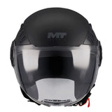 MT Aeris Pure Motorcycle Open Face Helmet Matt Black