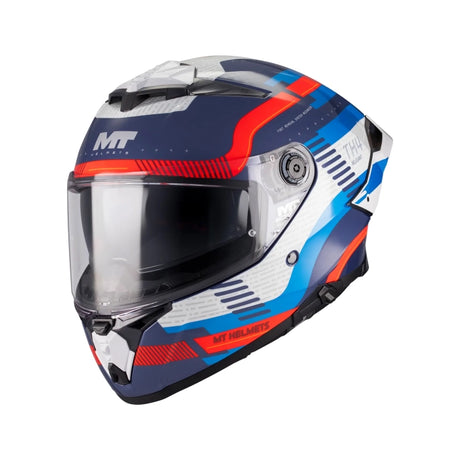 MT Thunder 4 R Relevant Motorcycle Full Face Helmet Gloss Blue Red Grey