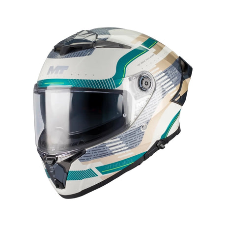 MT Thunder 4 R Relevant Motorcycle Full Face Helmet Gloss Grey Green