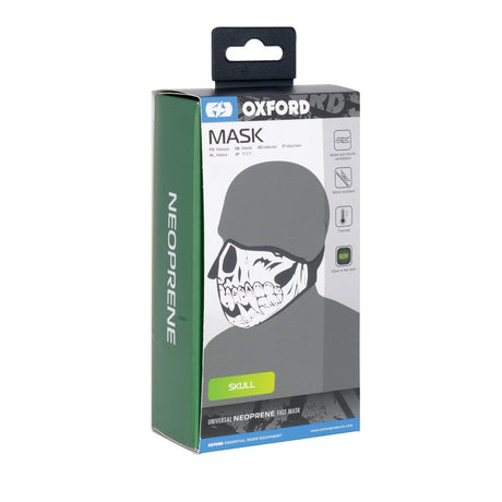Oxford OX629 Motorcycle Neoprene Face Mask Glow Skull