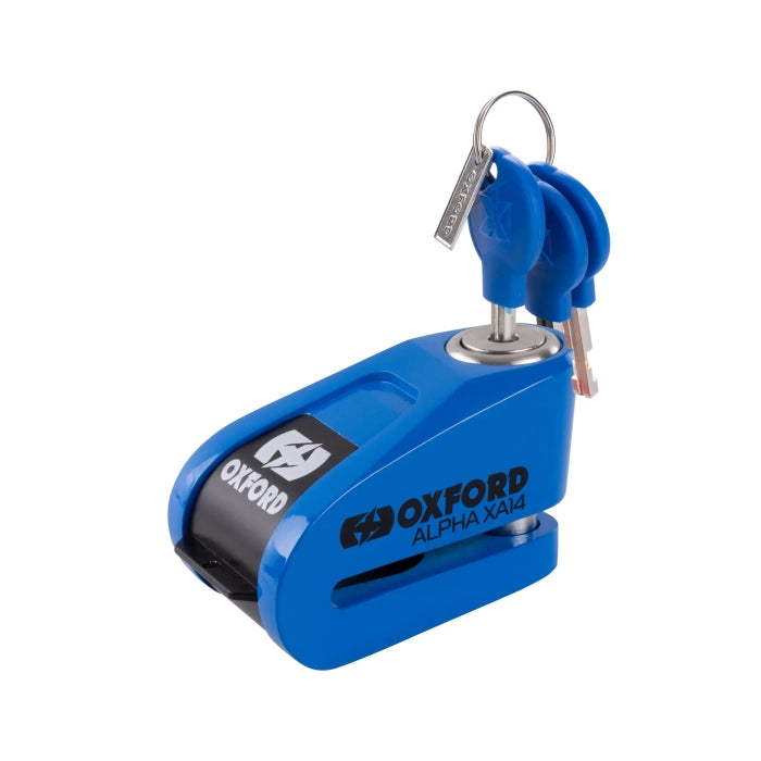Oxford LK914 Alpha XA14 Motorcycle Alarm Motorbike Disc Lock Blue