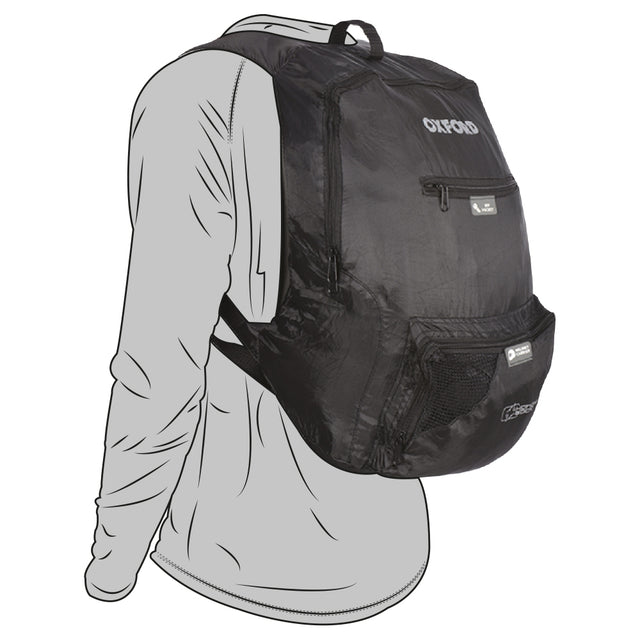 OXFORD Motorcycle Handy Sack Black 15L Fold-Away Backpack