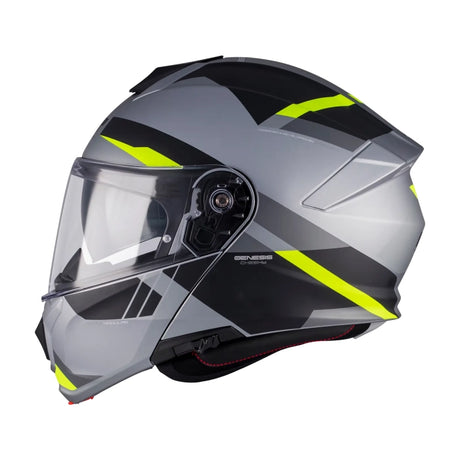 MT Genesis R SV Cheeky Matt Grey Fluo Motorcycle Flip Front Helmet