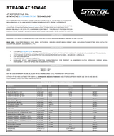 Syntol Strada 4T 10W-40 Synthetic Motorcycle Oil 4 Litre