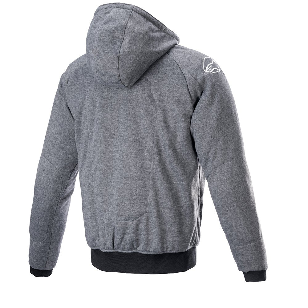 Alpinestars Chrome Ignition Armoured Hoodie Motorcycle Jacket Dark Grey White