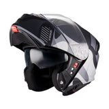 MT Genesis R SV Lancer Matt Black Grey Motorcycle Flip Front Helmet