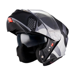MT Genesis R SV Lancer Matt Black Grey Motorcycle Flip Front Helmet