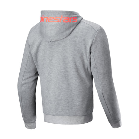 Alpinestars Chrome V2 Sport Men’s Motorcycle Armoured Hoodie Grey Heather / Red Fluo