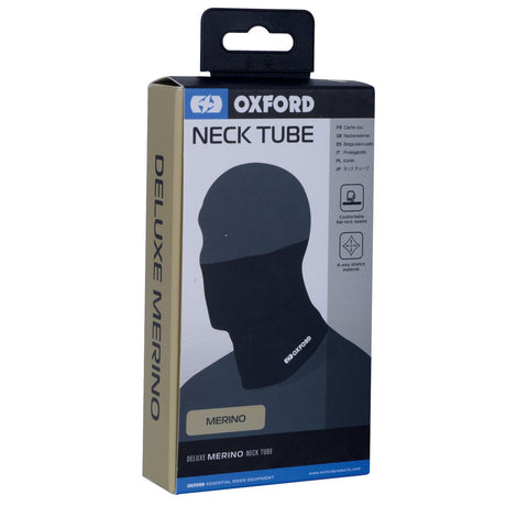 Oxford Deluxe Neck Tube Merino Motorcycle Neck Warmer Black
