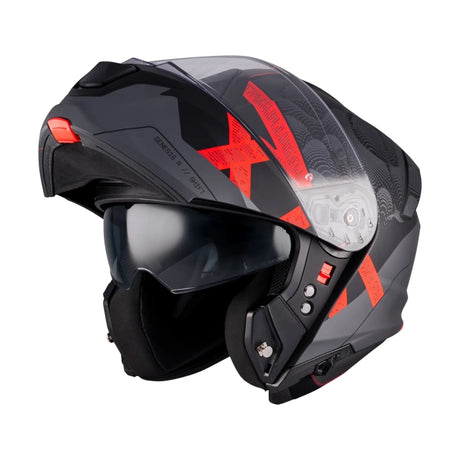 MT Genesis R SV Shift Matt Black Red Motorcycle Flip Front Helmet