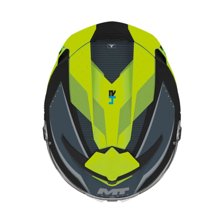 MT Thunder 4 R Wind Tunnel Motorcycle Full Face Helmet Matt Black Fluo