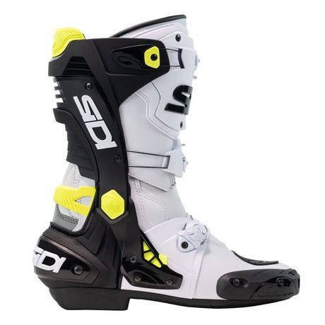 Sidi Rex CE Motorcycle Boots White Black Yellow
