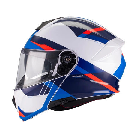 MT Genesis R SV Cheeky Gloss White Blue Red Motorcycle Flip Front Helmet