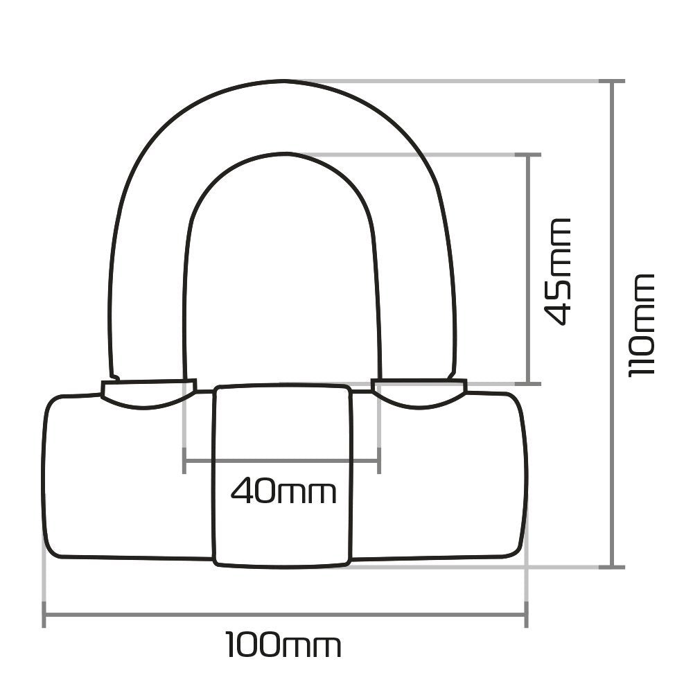 Oxford LK310 HD MAX Motorcycle Disc Lock 14mm Shackle Padlock Black