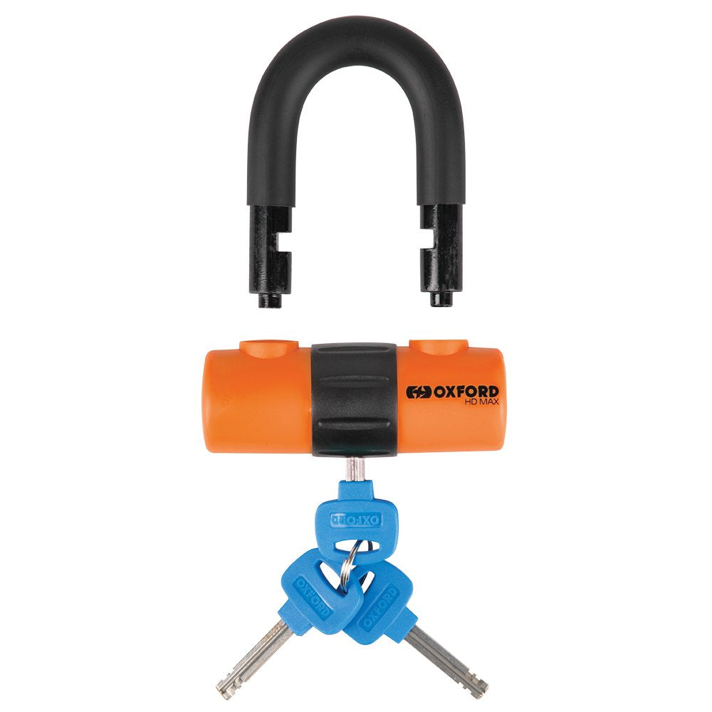 Oxford LK312 HD MAX Motorcycle Disc Lock 14mm Shackle Padlock Orange
