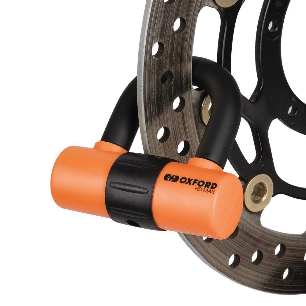 Oxford LK312 HD MAX Motorcycle Disc Lock 14mm Shackle Padlock Orange