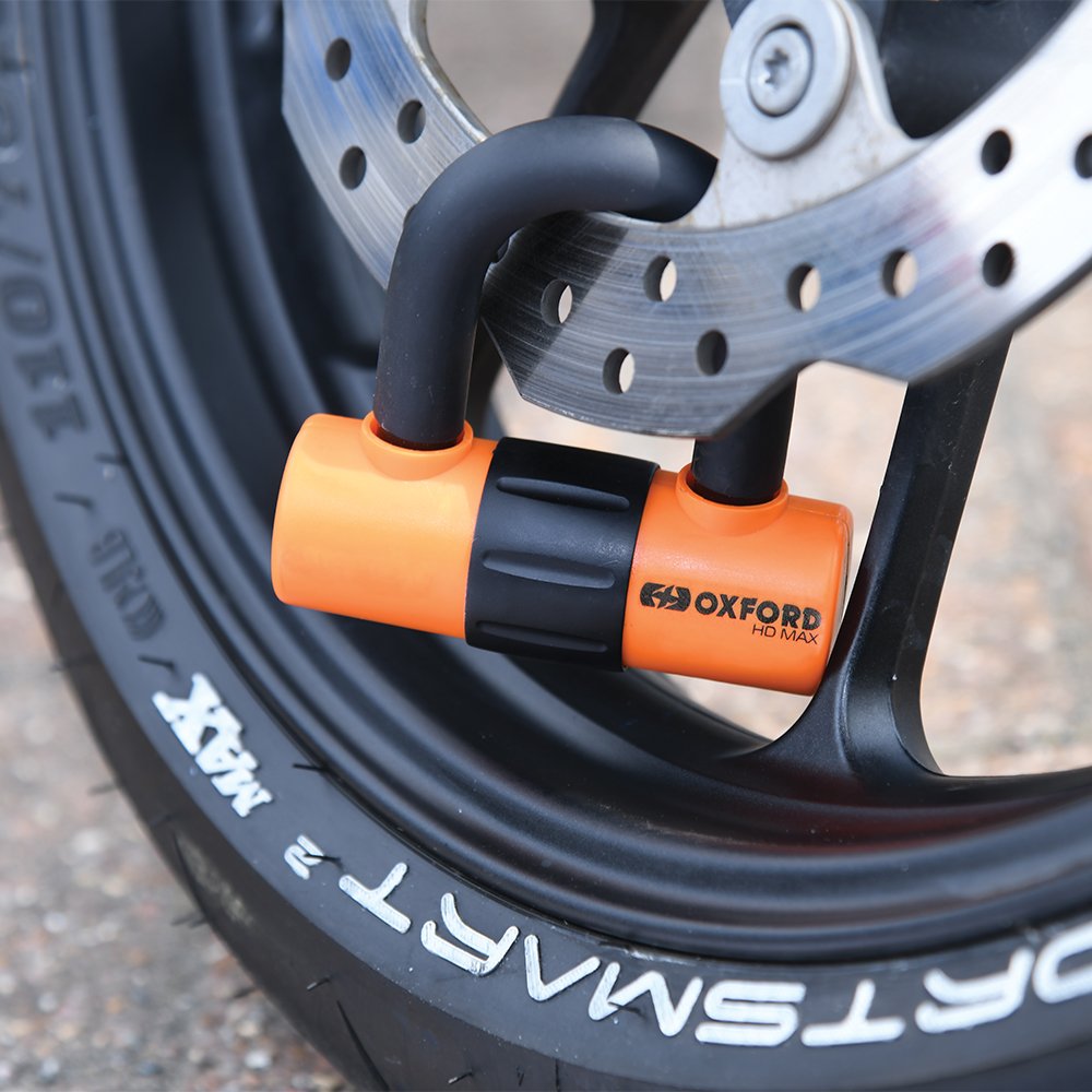 Oxford LK312 HD MAX Motorcycle Disc Lock 14mm Shackle Padlock Orange
