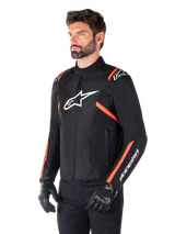 Alpinestars T-SPS V2 Waterproof Men’s Motorcycle Jacket - Black / White / Red Fluo