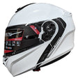 MT Storm Solid Pearl White Motorcycle Helmet Flip Front