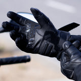 LS2 Octane Waterproof Leather Motorcycle Gloves - Black