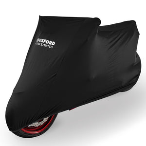 Oxford Protex Stretch Indoor Premium Stretch-Fit Black Motorcycle Cover