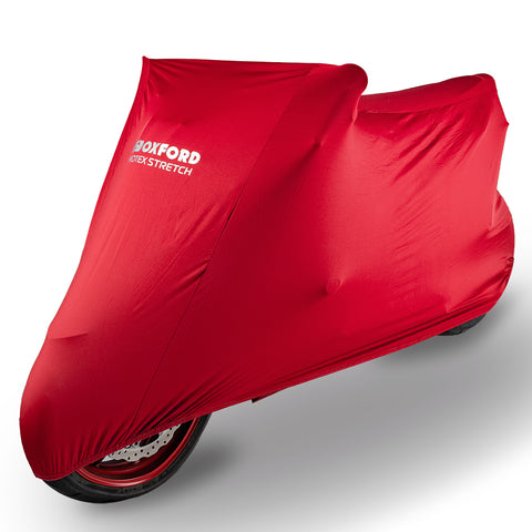 Oxford Protex Stretch Indoor Premium Stretch-Fit Red Motorcycle Cover
