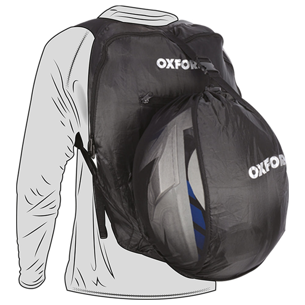 OXFORD Motorcycle Handy Sack Black 15L Fold-Away Backpack