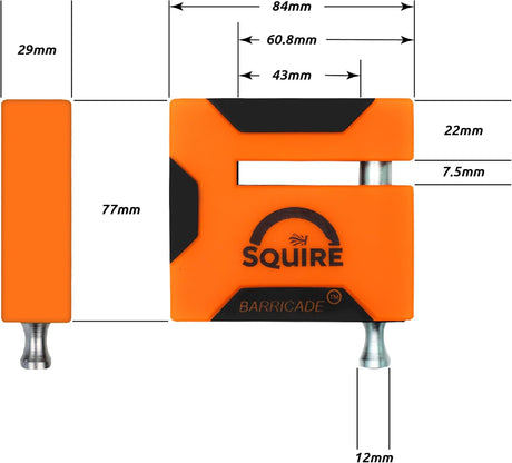 Squire Barricade Motorcycle Security Brake Disc Lock 25mm