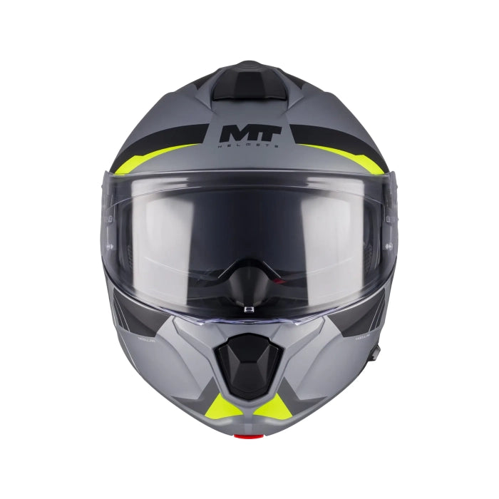 MT Genesis R SV Cheeky Matt Grey Fluo Motorcycle Flip Front Helmet