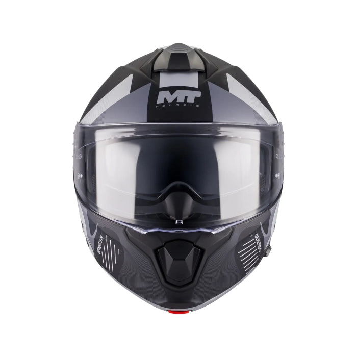 MT Genesis R SV Lancer Matt Black Grey Motorcycle Flip Front Helmet