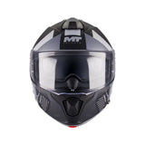 MT Genesis R SV Lancer Matt Black Grey Motorcycle Flip Front Helmet