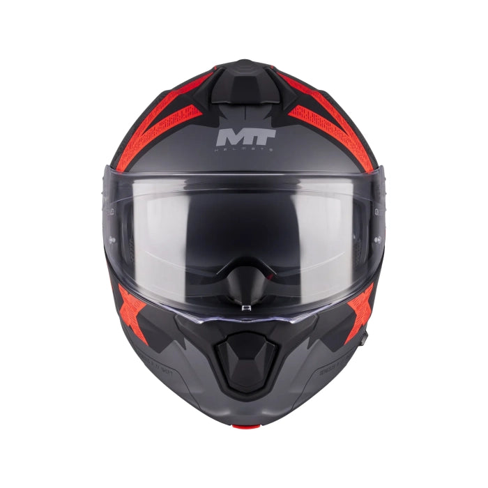 MT Genesis R SV Shift Matt Black Red Motorcycle Flip Front Helmet