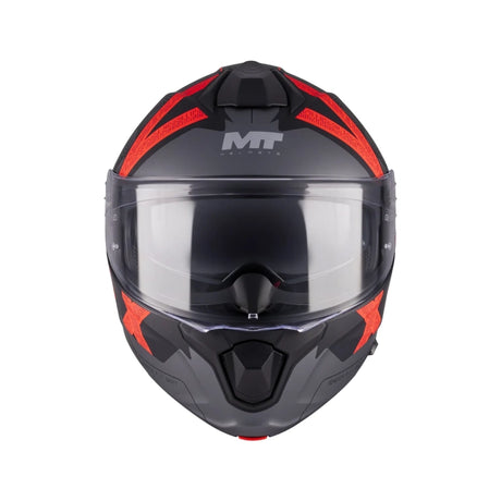 MT Genesis R SV Shift Matt Black Red Motorcycle Flip Front Helmet