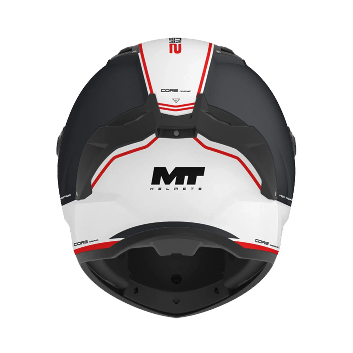 MT Stinger 2 Core Motorcycle Full Face Helmet Matt Black White Red