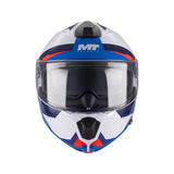 MT Genesis R SV Cheeky Gloss White Blue Red Motorcycle Flip Front Helmet