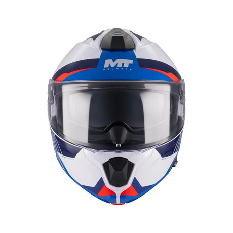 MT Genesis R SV Cheeky Gloss White Blue Red Motorcycle Flip Front Helmet