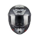 MT Thunder 4 R Canvas Motorcycle Full Face Helmet Matt Black Red