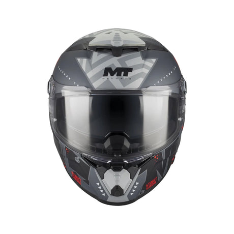 MT Thunder 4 R Canvas Motorcycle Full Face Helmet Matt Black Red