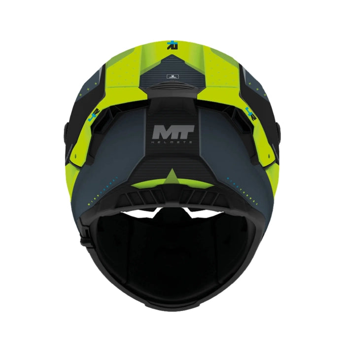MT Thunder 4 R Wind Tunnel Motorcycle Full Face Helmet Matt Black Fluo