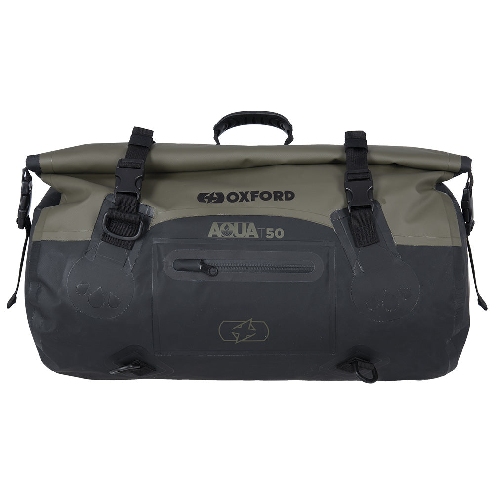 Oxford AQUA T-50 Waterproof Motorcycle Motorbike Roll Bag 50L Khaki/Black