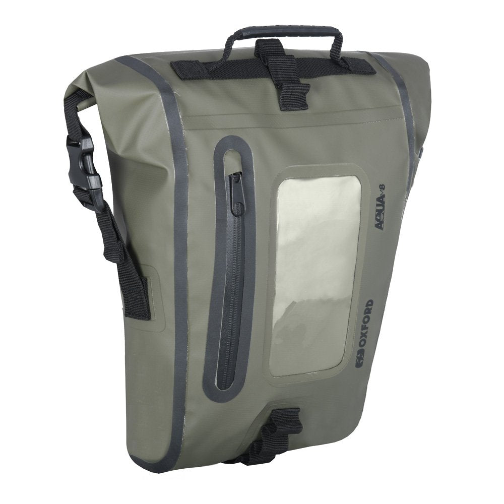 Oxford Aqua M8 Motorcycle Motorbike Luggage Tank Bag 8L Khaki/Black