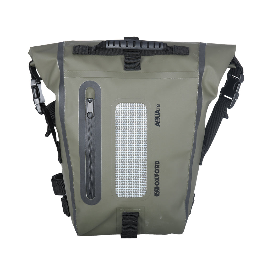 Oxford Aqua T8 Motorcycle Motorbike Luggage Tail Bag 8L Khaki/Black