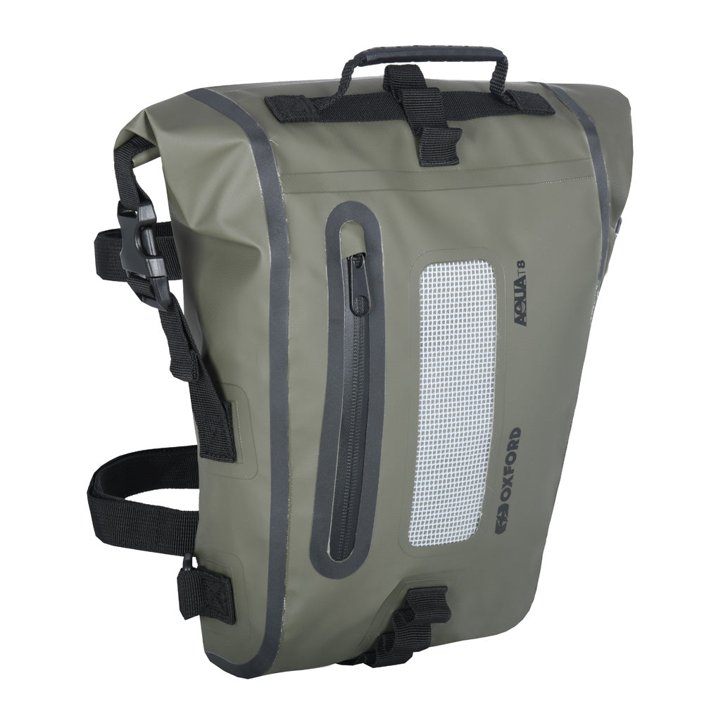 Oxford Aqua T8 Motorcycle Motorbike Luggage Tail Bag 8L Khaki/Black